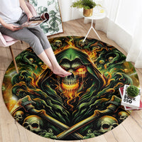 Rose Skull Round Carpet Don't Try Figure Me out
