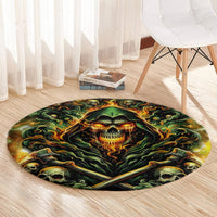 Rose Skull Round Carpet Don't Try Figure Me out