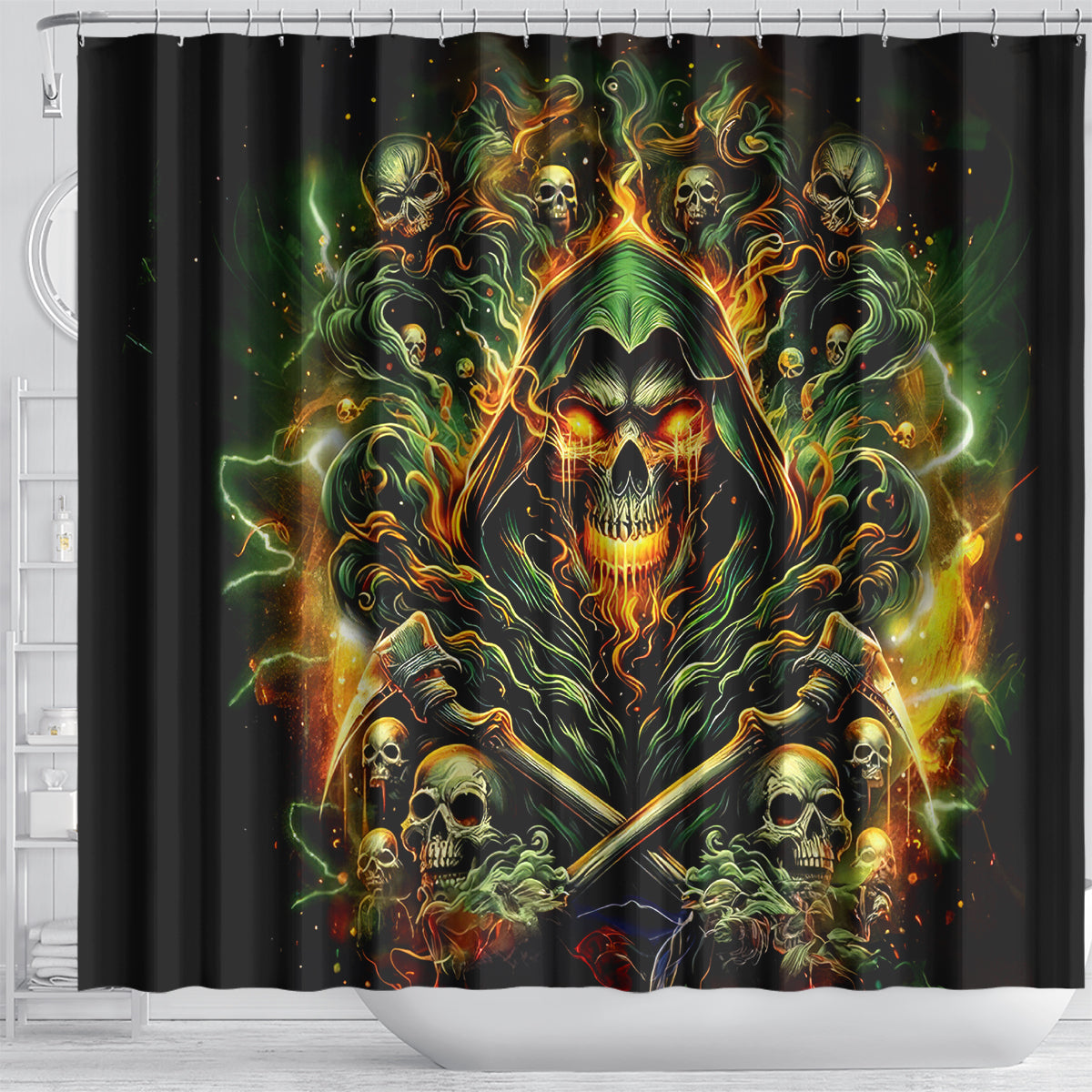 Rose Skull Shower Curtain Don't Try Figure Me out