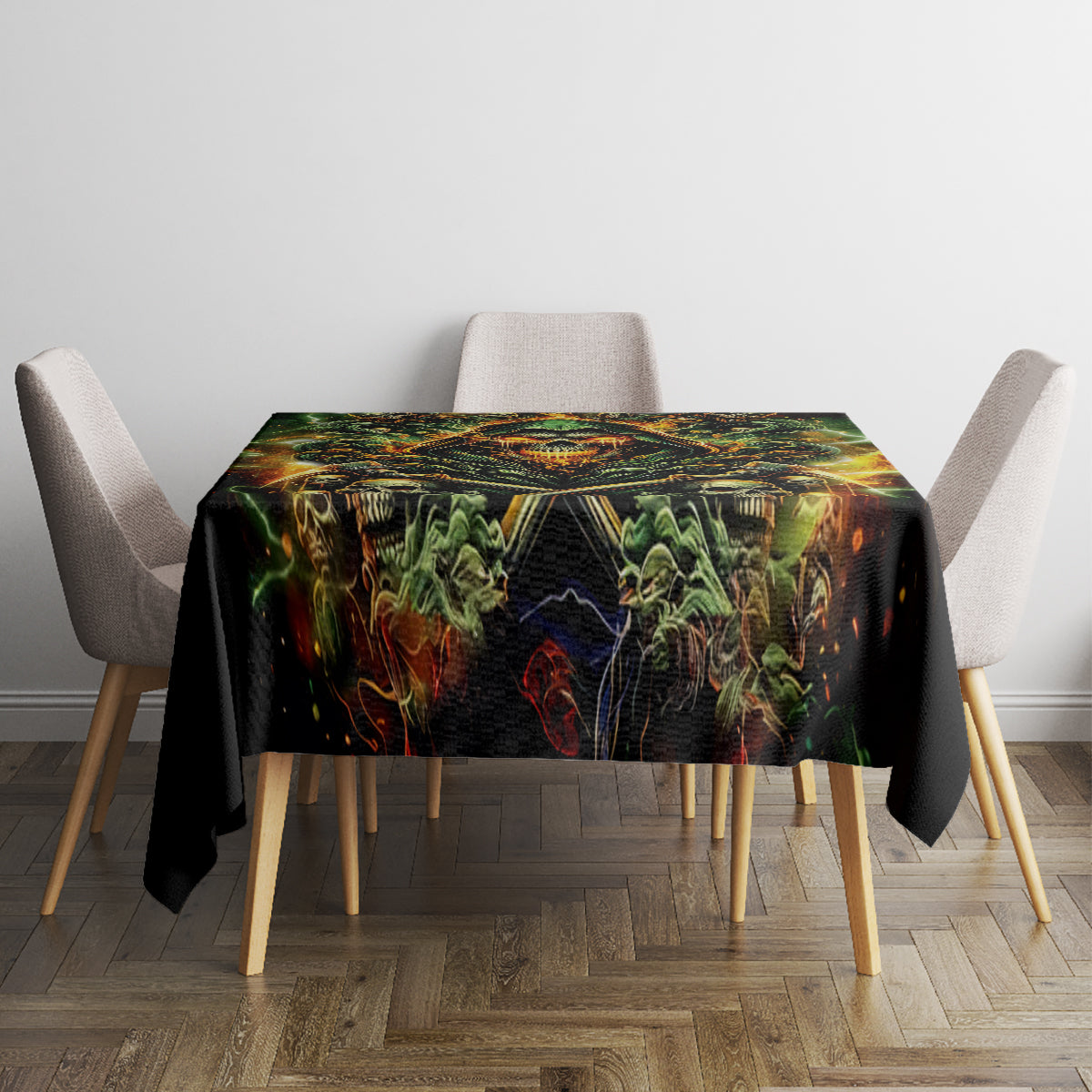 Rose Skull Tablecloth Don't Try Figure Me out - Wonder Print Shop