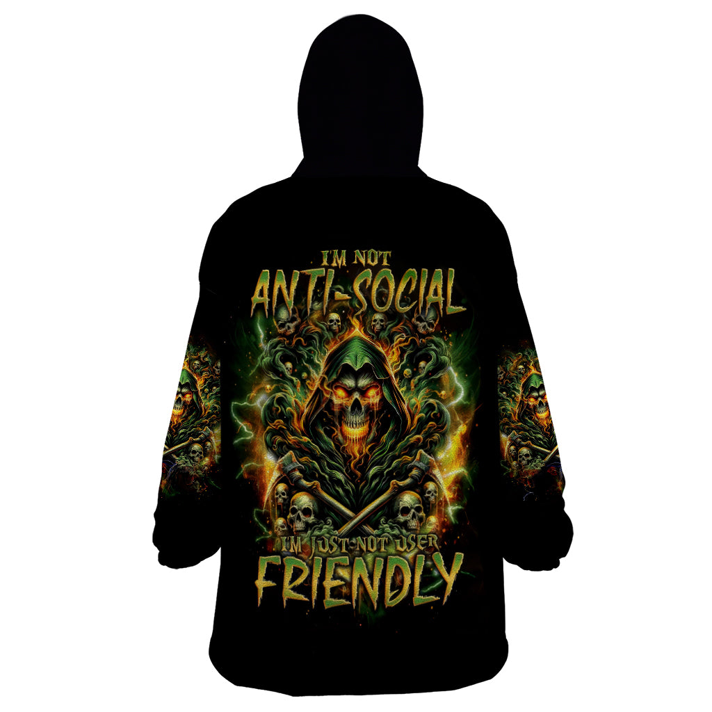 Rose Skull Wearable Blanket Hoodie Don't Try Figure Me out - Wonder Print Shop