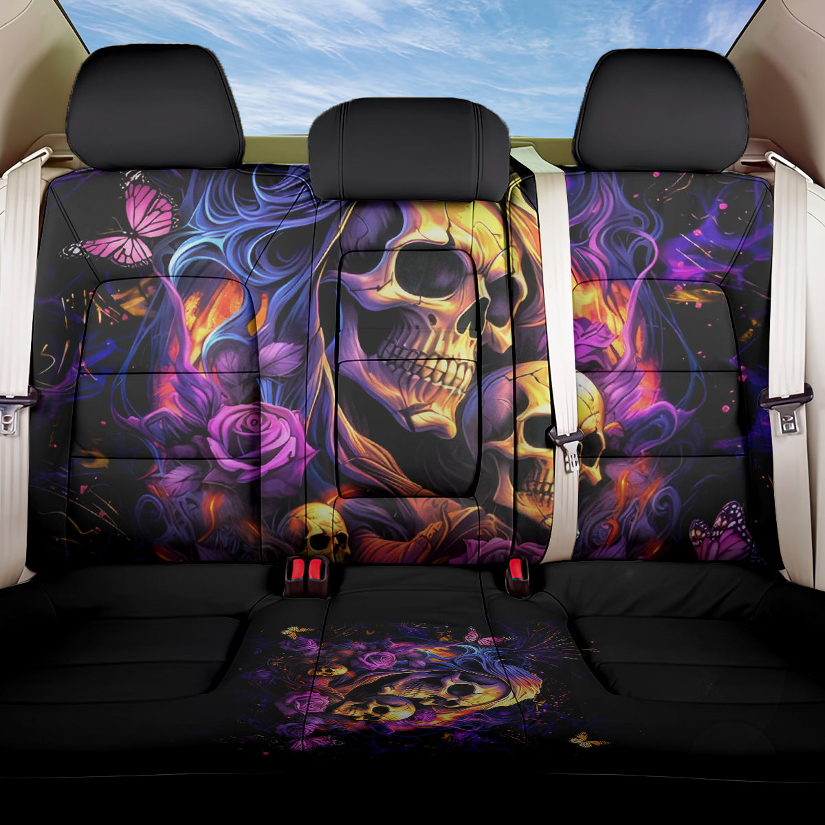 Irish Skull Back Car Seat Cover Good Girl Drinve Wine, Badass Girl Chug Beer - Wonder Print Shop