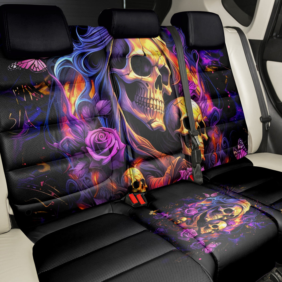 Irish Skull Back Car Seat Cover Good Girl Drinve Wine, Badass Girl Chug Beer - Wonder Print Shop