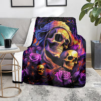 Irish Skull Blanket Good Girl Drinve Wine, Badass Girl Chug Beer