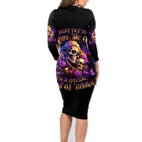 Irish Skull Family Matching Long Sleeve Bodycon Dress and Hawaiian Shirt Good Girl Drinve Wine, Badass Girl Chug Beer - Wonder Print Shop