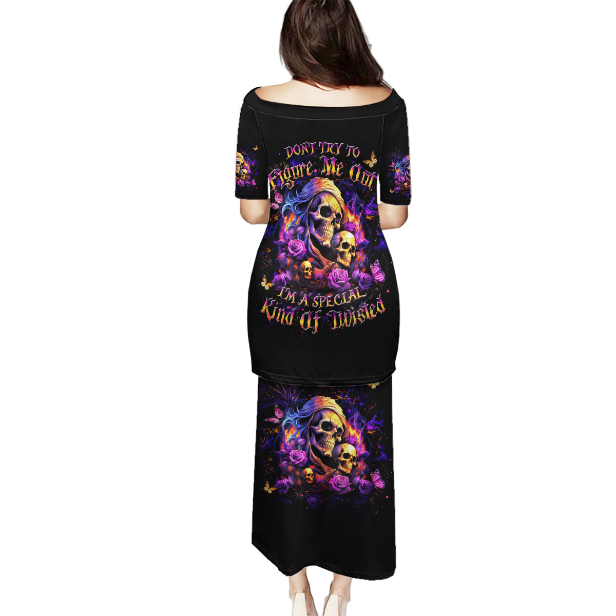 Irish Skull Family Matching Puletasi and Hawaiian Shirt Good Girl Drinve Wine, Badass Girl Chug Beer - Wonder Print Shop