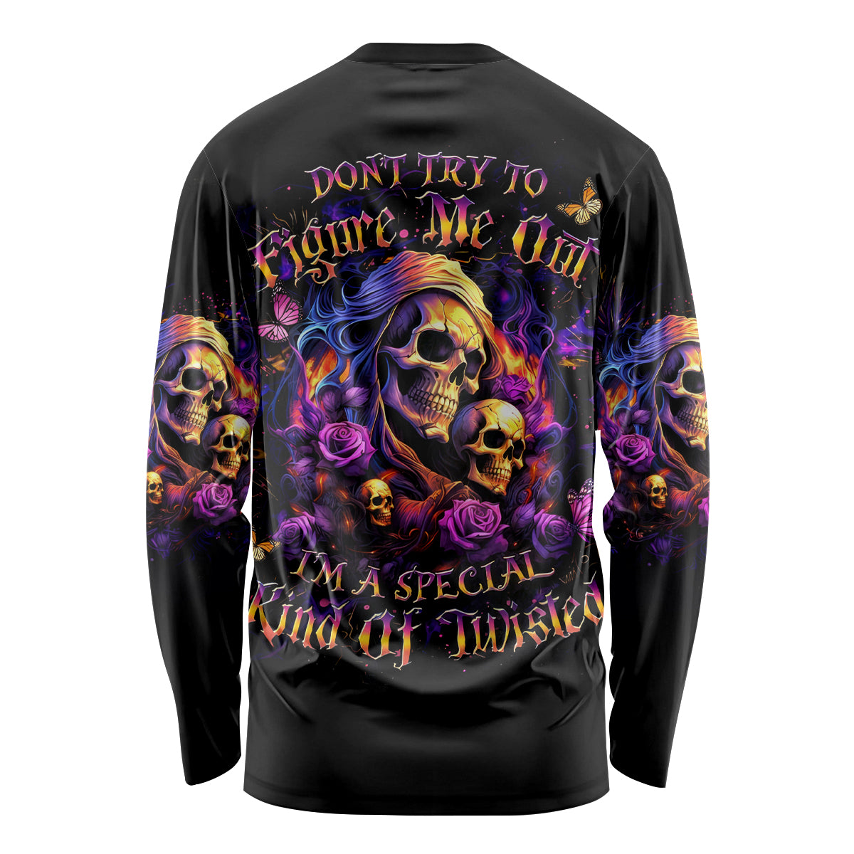 Irish Skull Long Sleeve Shirt Good Girl Drinve Wine, Badass Girl Chug Beer - Wonder Print Shop