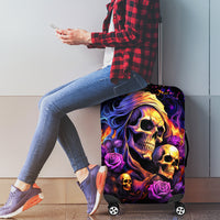 Irish Skull Luggage Cover Good Girl Drinve Wine, Badass Girl Chug Beer - Wonder Print Shop