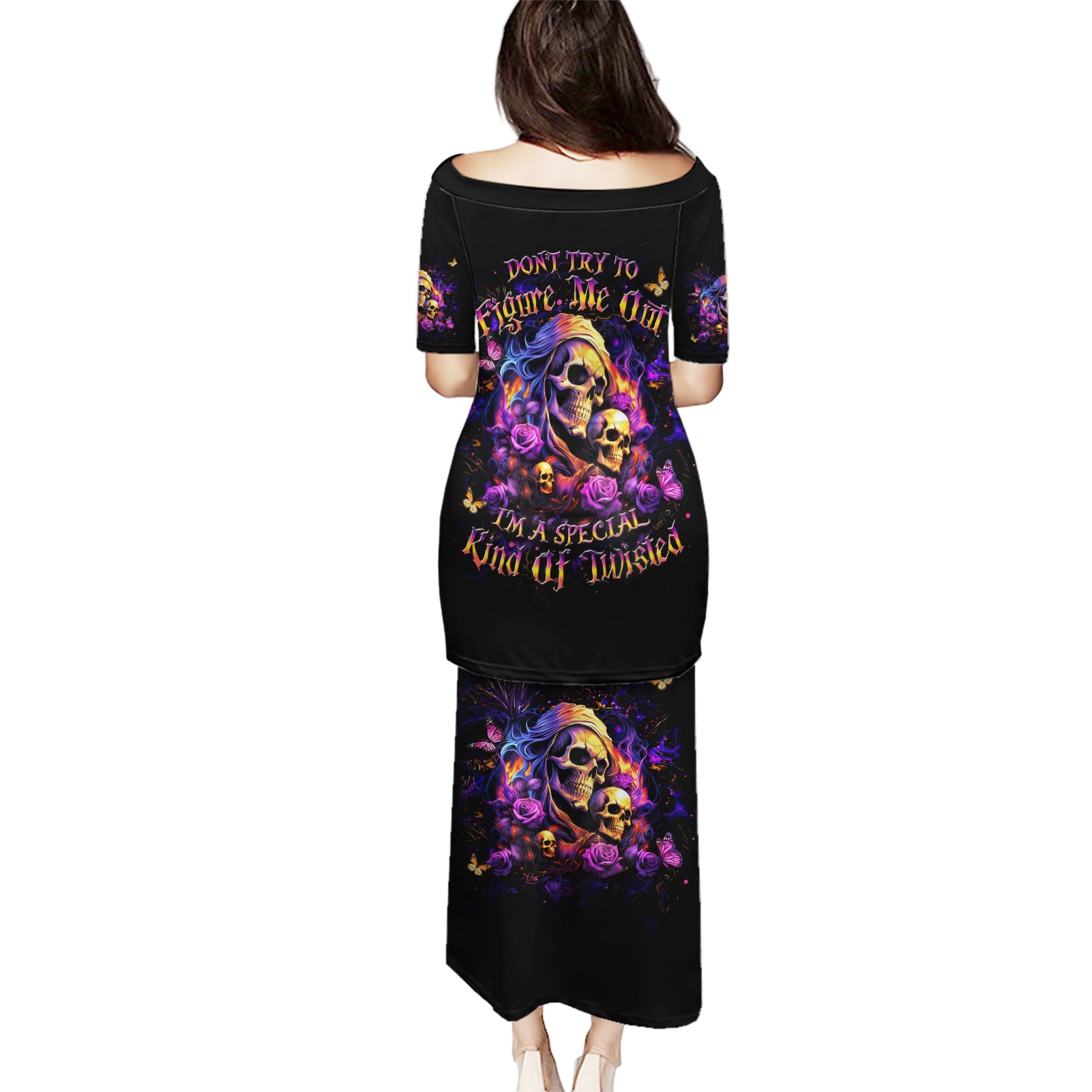 Irish Skull Puletasi Good Girl Drinve Wine, Badass Girl Chug Beer - Wonder Print Shop