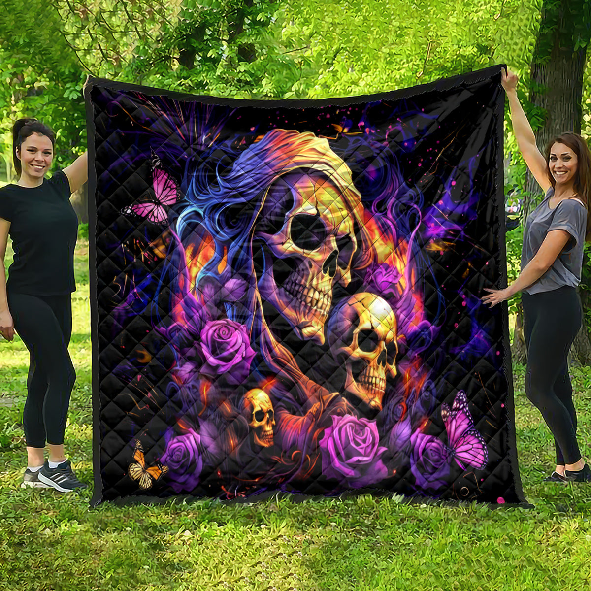 Irish Skull Quilt Good Girl Drinve Wine, Badass Girl Chug Beer - Wonder Print Shop