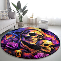 Irish Skull Round Carpet Good Girl Drinve Wine, Badass Girl Chug Beer