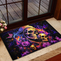Irish Skull Rubber Doormat Good Girl Drinve Wine, Badass Girl Chug Beer - Wonder Print Shop
