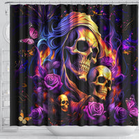Irish Skull Shower Curtain Good Girl Drinve Wine, Badass Girl Chug Beer