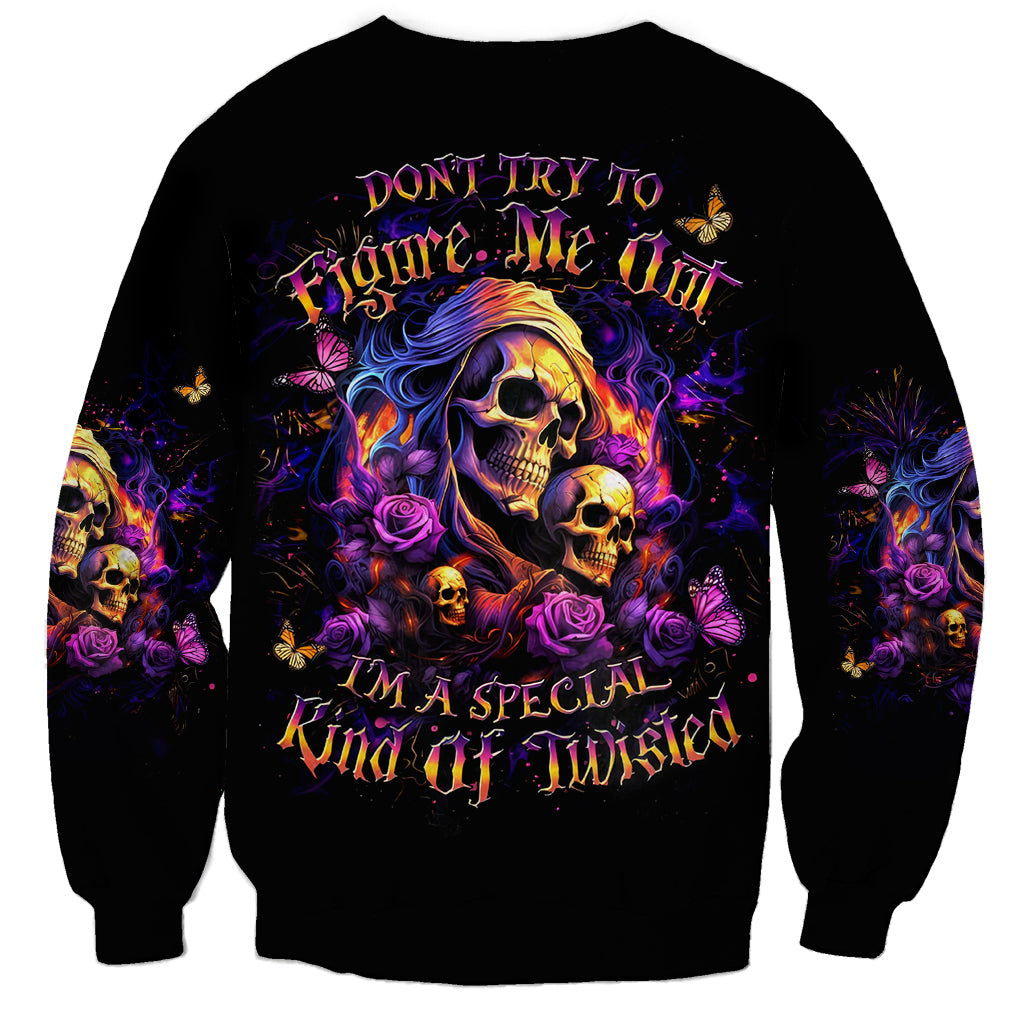 Irish Skull Sweatshirt Good Girl Drinve Wine, Badass Girl Chug Beer - Wonder Print Shop