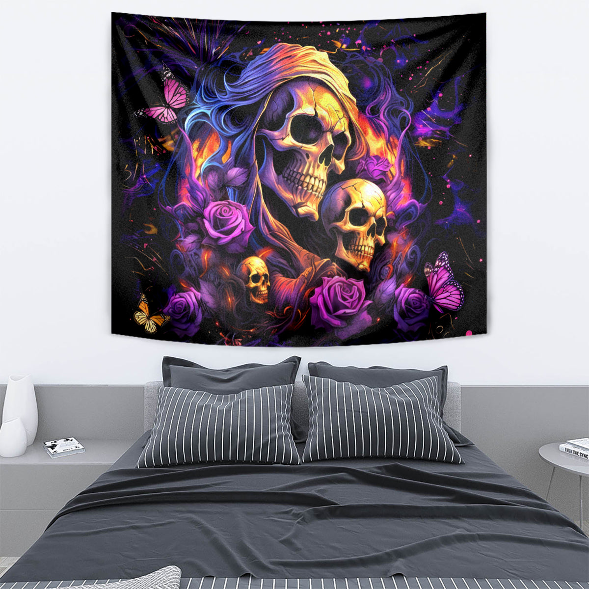 Irish Skull Tapestry Good Girl Drinve Wine, Badass Girl Chug Beer - Wonder Print Shop