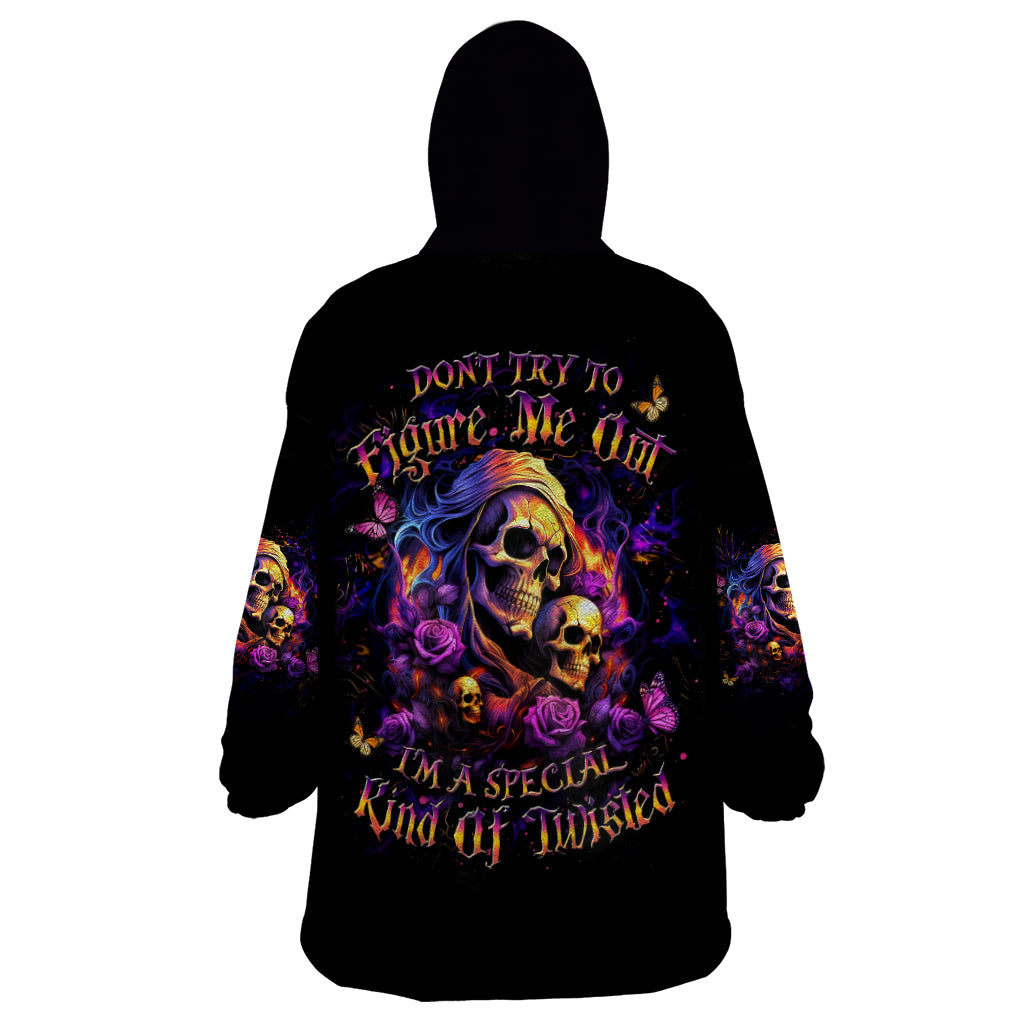 Irish Skull Wearable Blanket Hoodie Good Girl Drinve Wine, Badass Girl Chug Beer - Wonder Print Shop