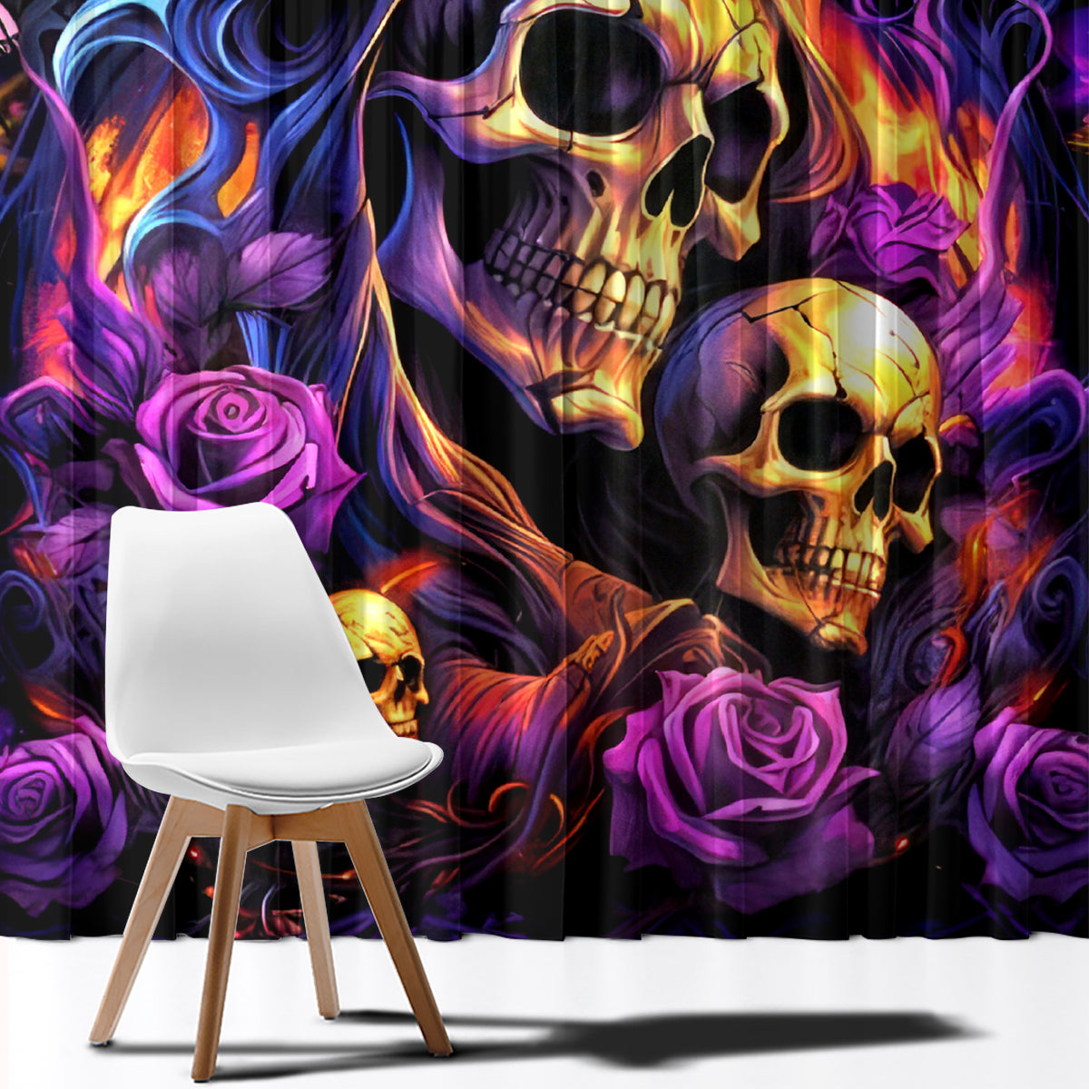 Irish Skull Window Curtain Good Girl Drinve Wine, Badass Girl Chug Beer - Wonder Print Shop