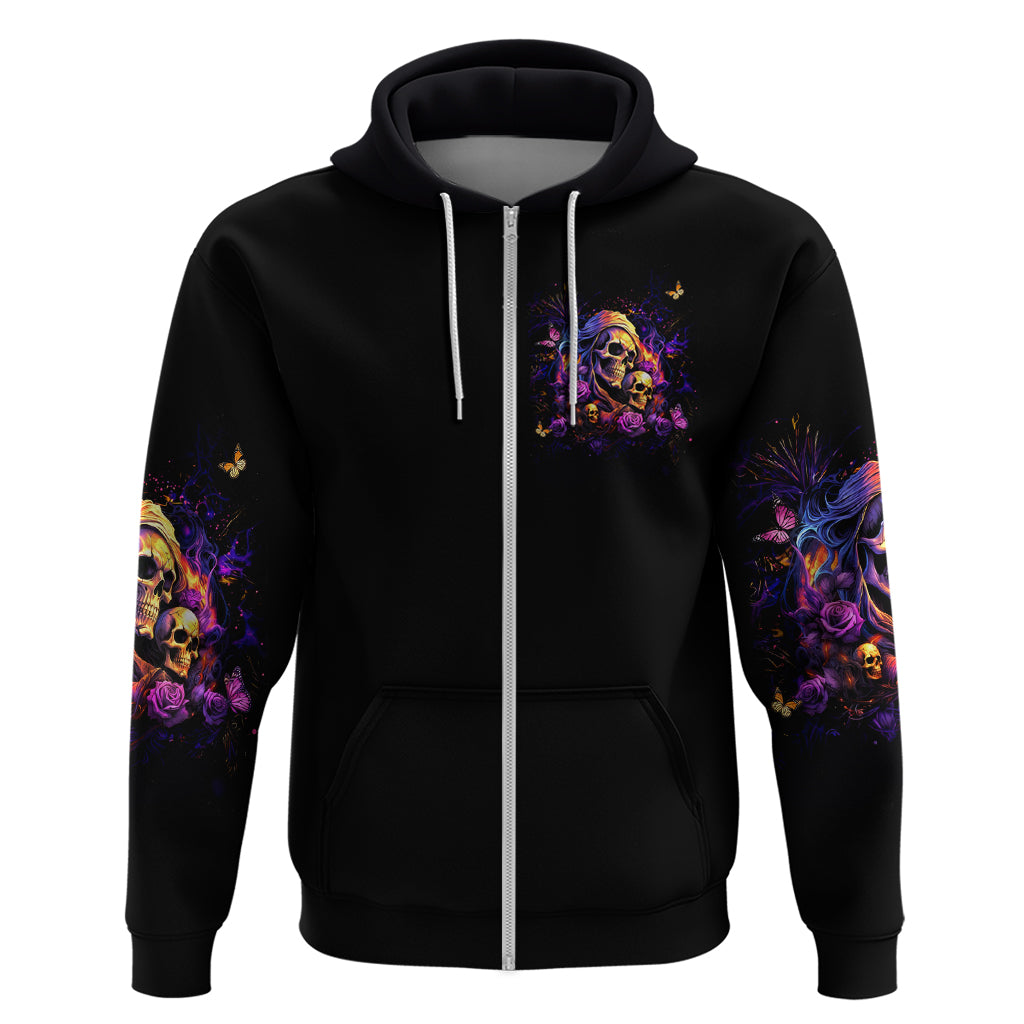 Irish Skull Zip Hoodie Good Girl Drinve Wine, Badass Girl Chug Beer - Wonder Print Shop