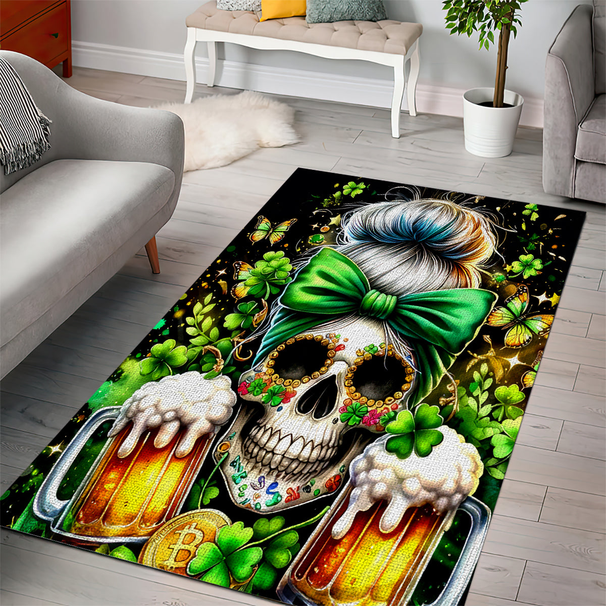 Rose Skull Area Rug No Matter How Much I Try To Be Fucking Nice - Wonder Print Shop