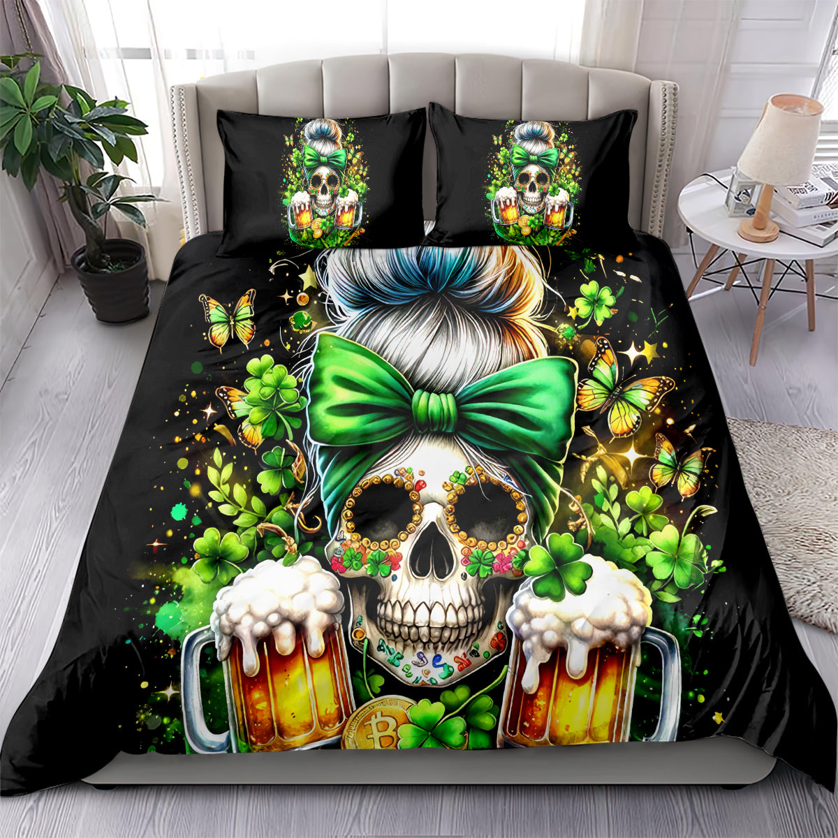 Rose Skull Bedding Set No Matter How Much I Try To Be Fucking Nice - Wonder Print Shop