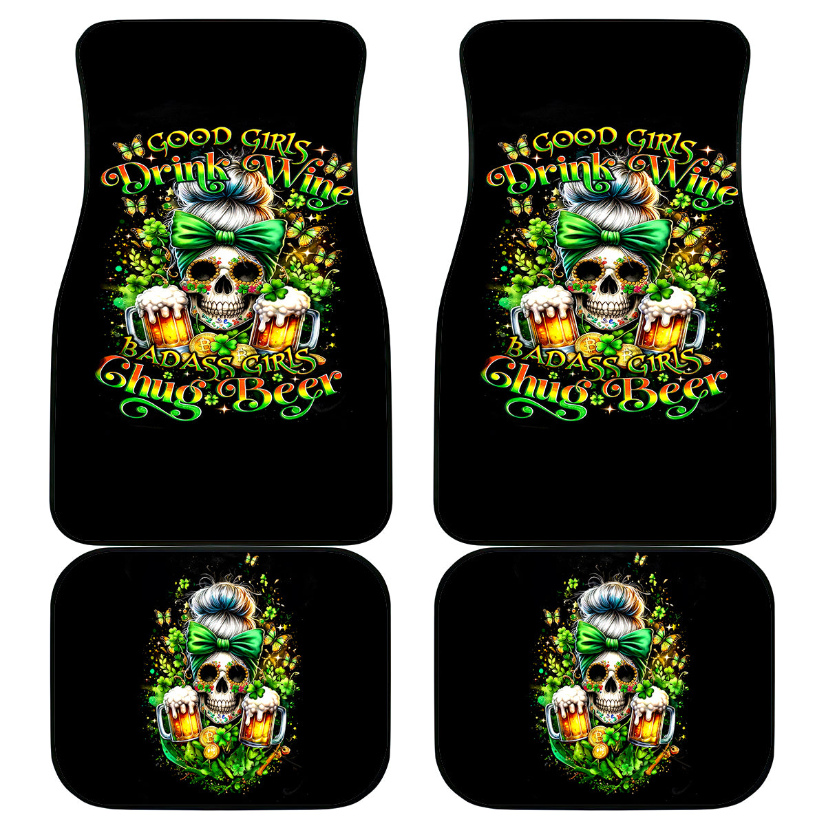 Rose Skull Car Mats No Matter How Much I Try To Be Fucking Nice - Wonder Print Shop