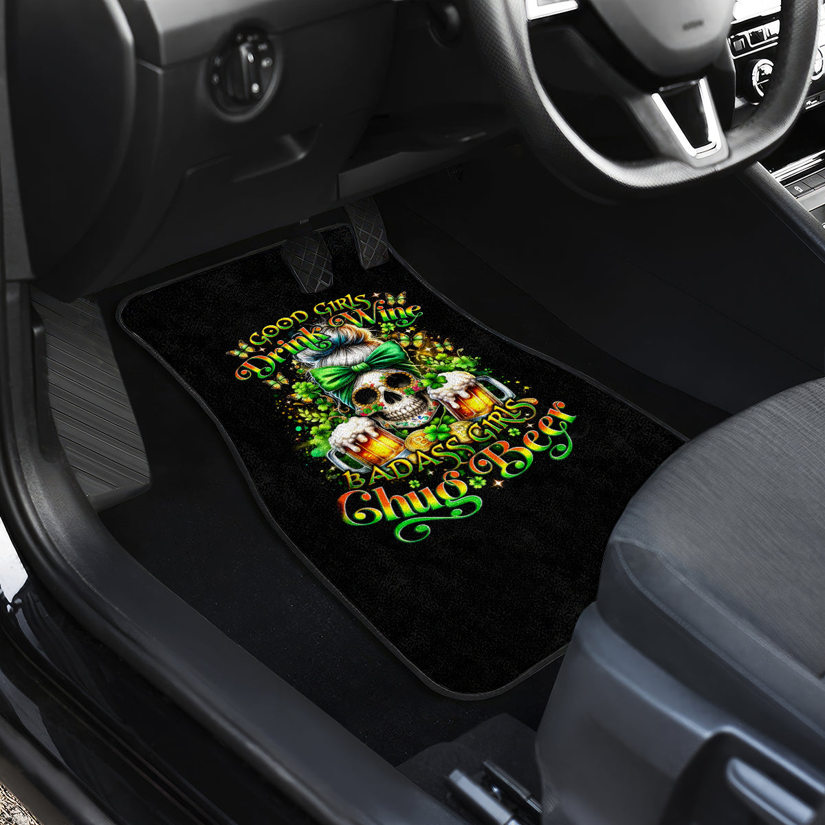 Rose Skull Car Mats No Matter How Much I Try To Be Fucking Nice - Wonder Print Shop
