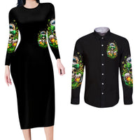 Rose Skull Couples Matching Long Sleeve Bodycon Dress and Long Sleeve Button Shirt No Matter How Much I Try To Be Fucking Nice - Wonder Print Shop