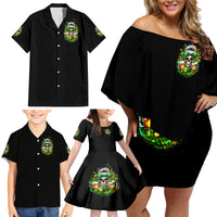 Rose Skull Family Matching Off Shoulder Short Dress and Hawaiian Shirt No Matter How Much I Try To Be Fucking Nice - Wonder Print Shop