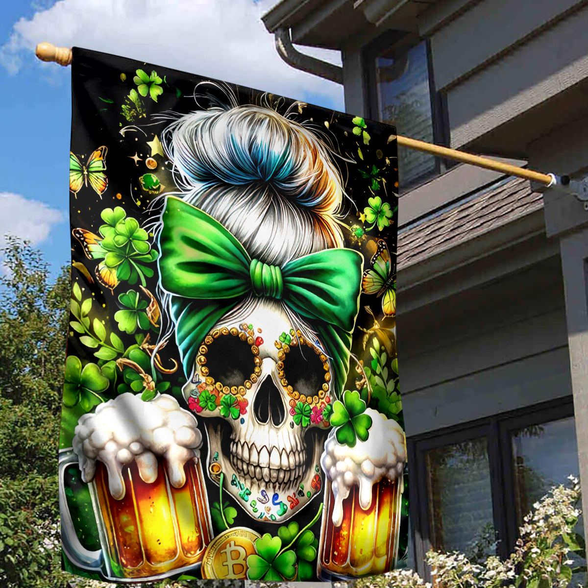 Rose Skull Garden Flag No Matter How Much I Try To Be Fucking Nice - Wonder Print Shop