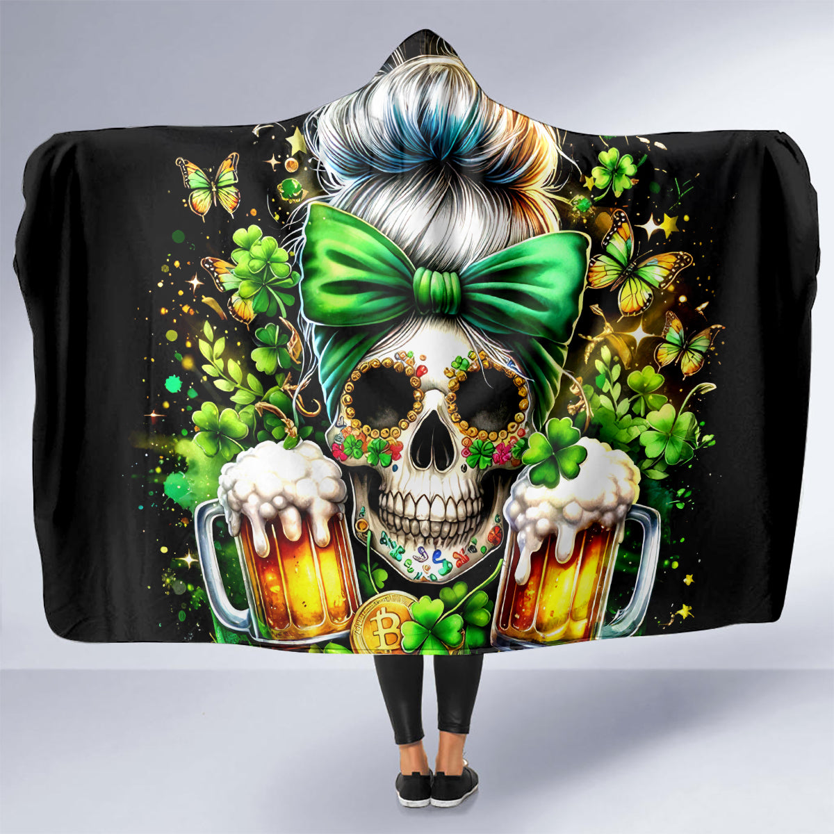 Rose Skull Hooded Blanket No Matter How Much I Try To Be Fucking Nice