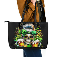 Rose Skull Leather Tote Bag No Matter How Much I Try To Be Fucking Nice - Wonder Print Shop