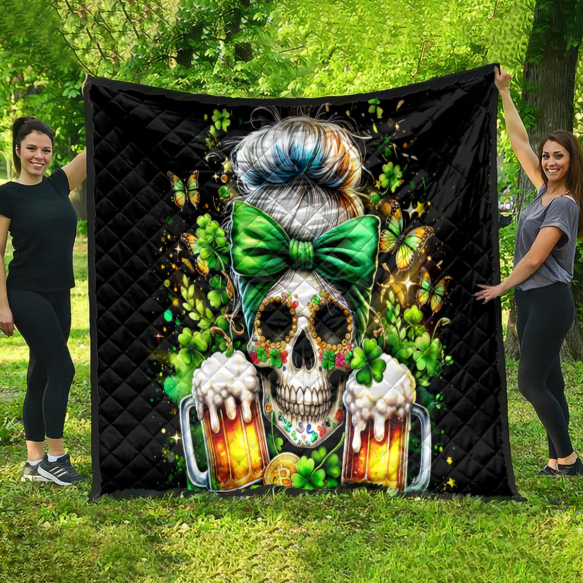 Rose Skull Quilt No Matter How Much I Try To Be Fucking Nice - Wonder Print Shop