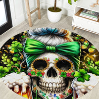 Rose Skull Round Carpet No Matter How Much I Try To Be Fucking Nice