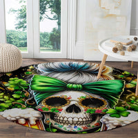 Rose Skull Round Carpet No Matter How Much I Try To Be Fucking Nice
