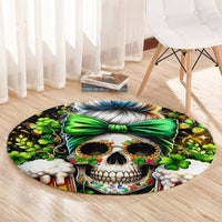 Rose Skull Round Carpet No Matter How Much I Try To Be Fucking Nice