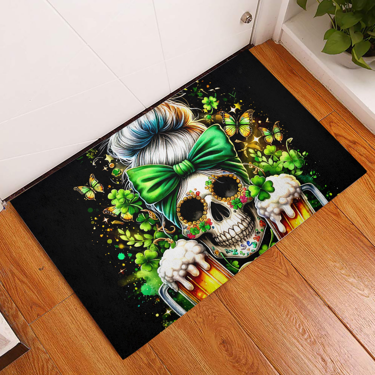 Rose Skull Rubber Doormat No Matter How Much I Try To Be Fucking Nice - Wonder Print Shop