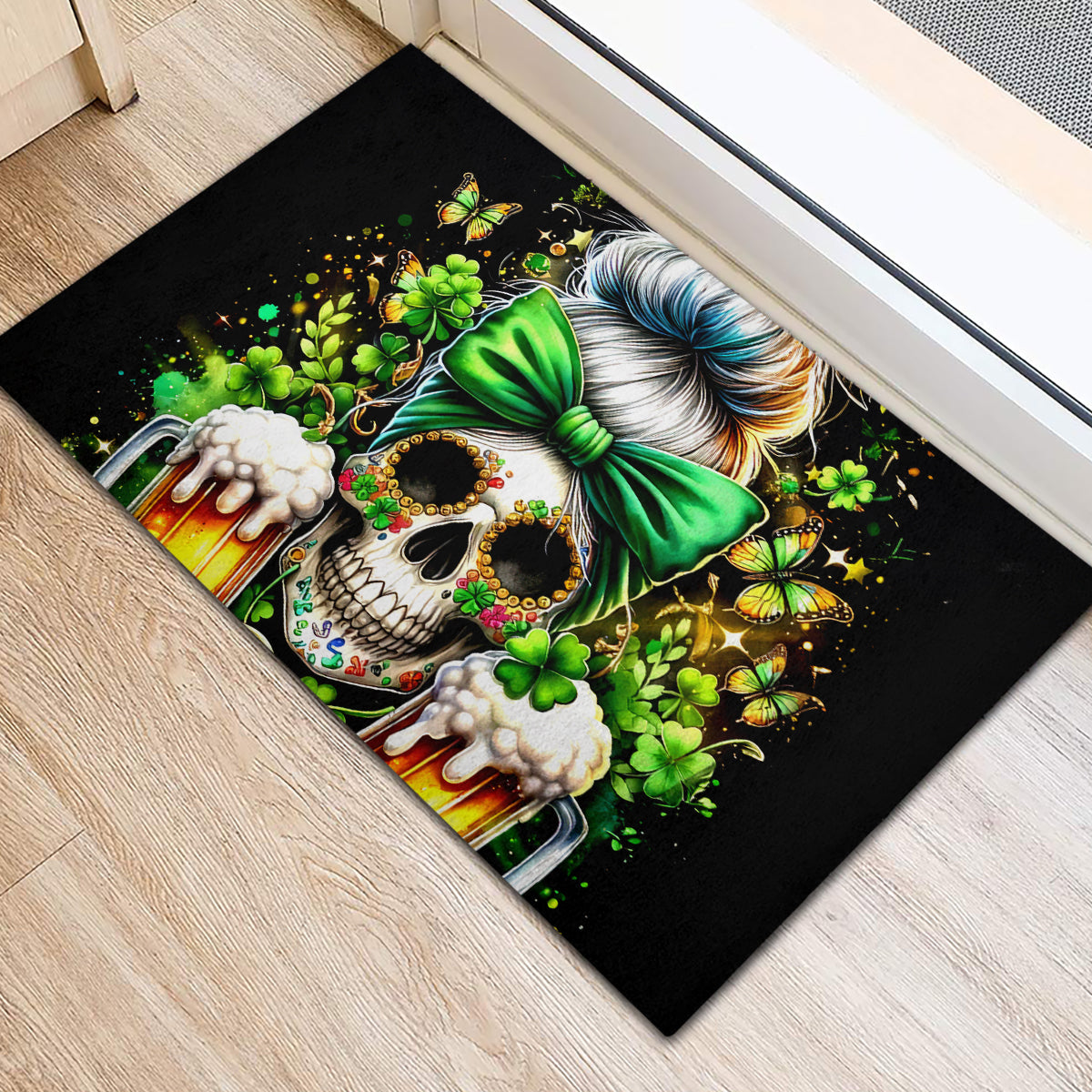 Rose Skull Rubber Doormat No Matter How Much I Try To Be Fucking Nice - Wonder Print Shop