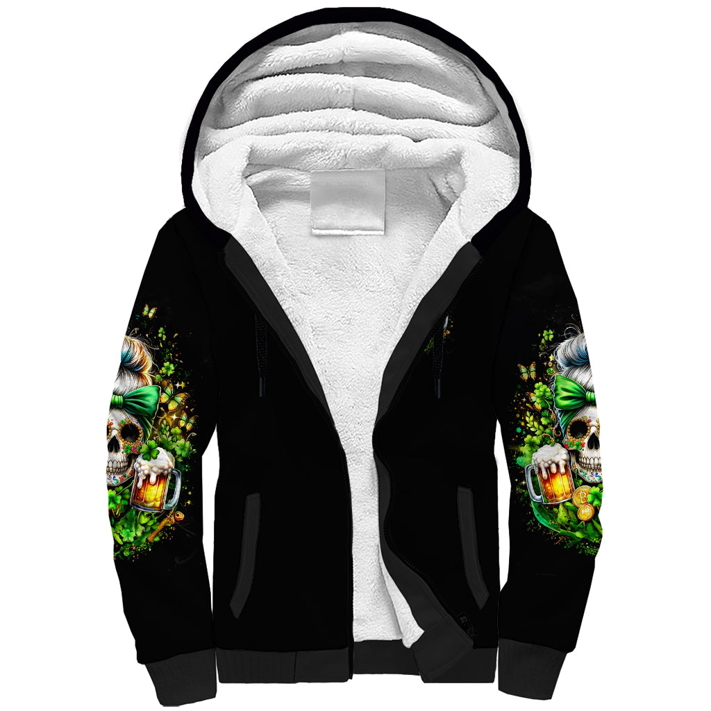 Rose Skull Sherpa Hoodie No Matter How Much I Try To Be Fucking Nice - Wonder Print Shop