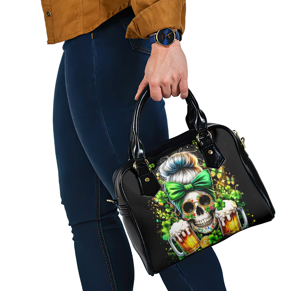 Rose Skull Shoulder Handbag No Matter How Much I Try To Be Fucking Nice