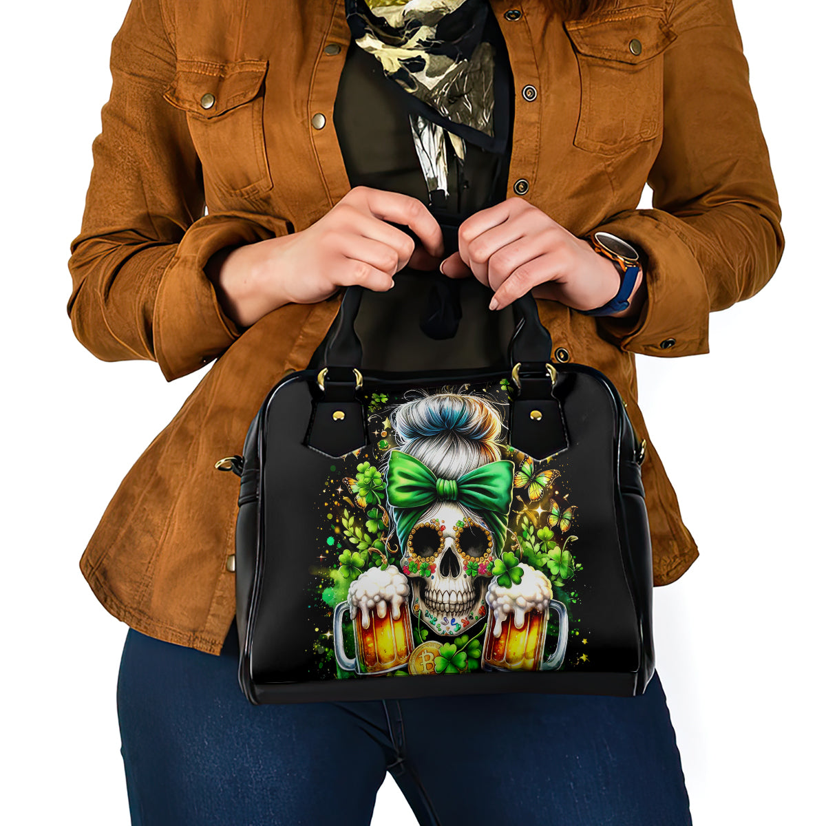 Rose Skull Shoulder Handbag No Matter How Much I Try To Be Fucking Nice