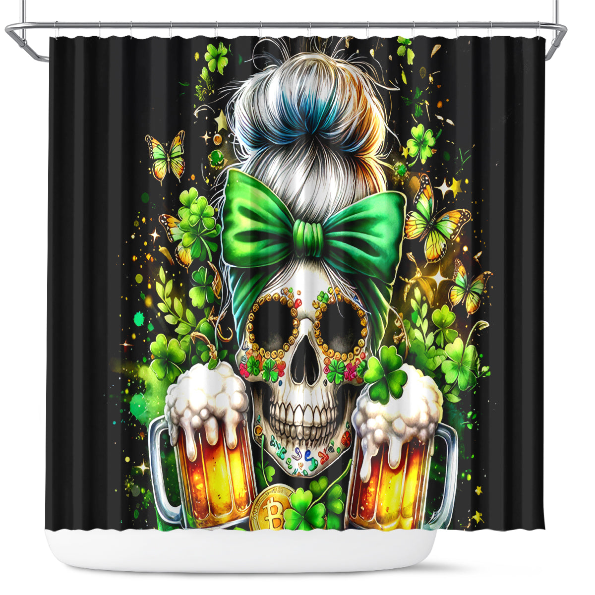Rose Skull Shower Curtain No Matter How Much I Try To Be Fucking Nice