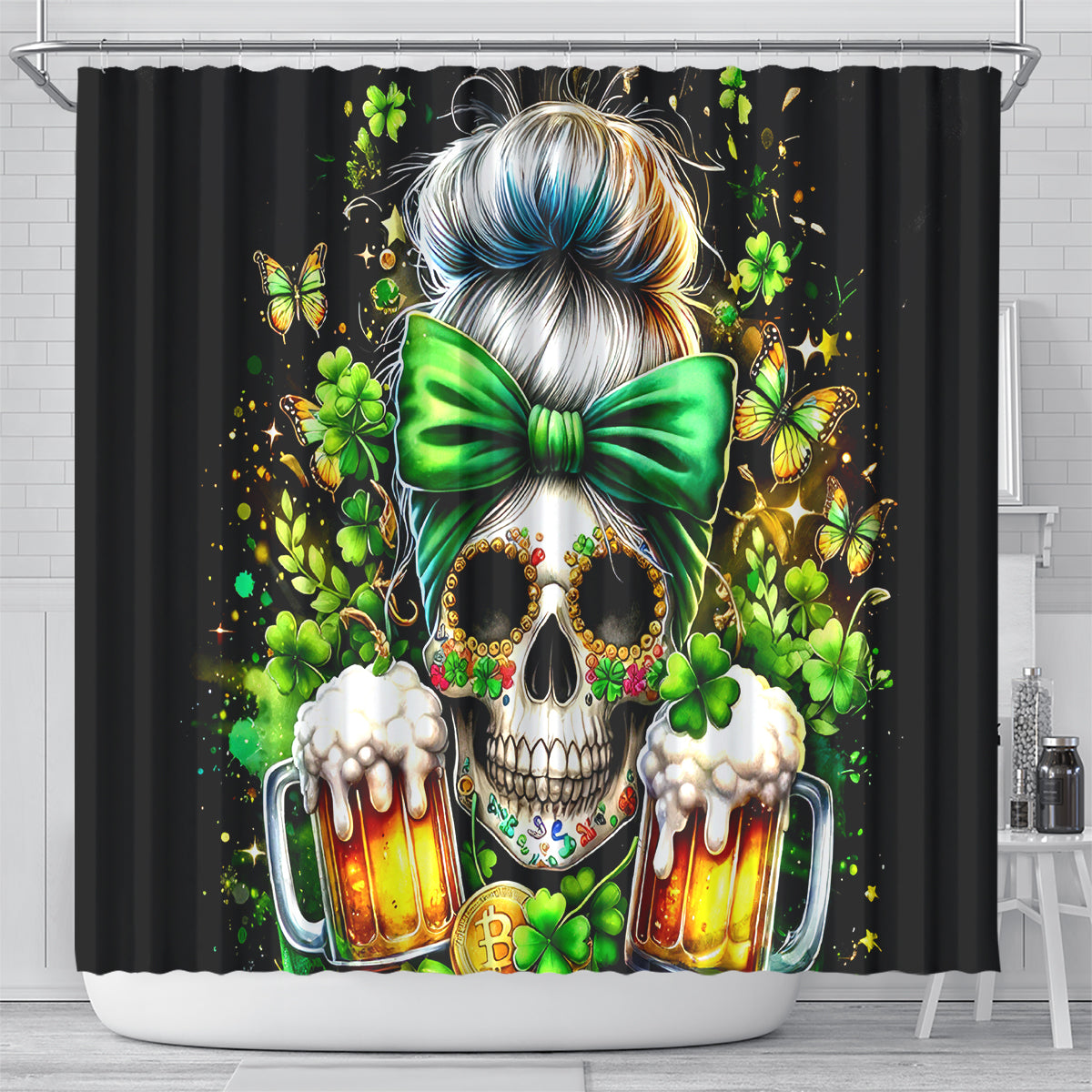 Rose Skull Shower Curtain No Matter How Much I Try To Be Fucking Nice