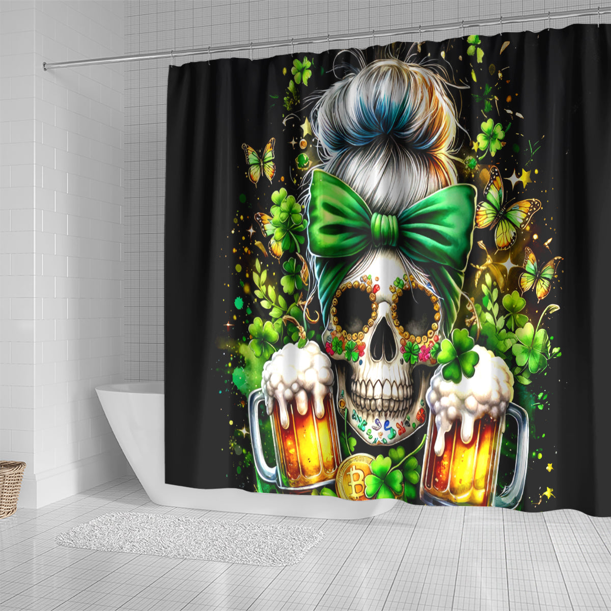Rose Skull Shower Curtain No Matter How Much I Try To Be Fucking Nice