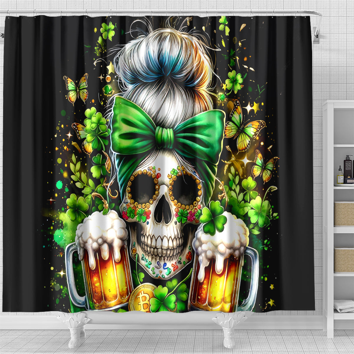 Rose Skull Shower Curtain No Matter How Much I Try To Be Fucking Nice