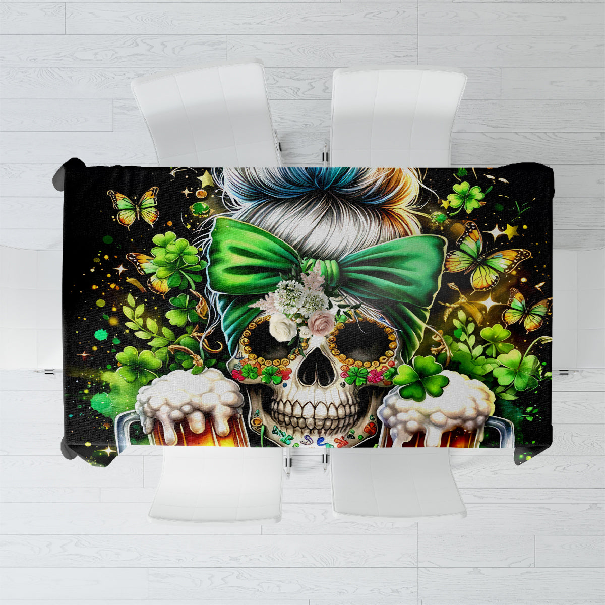 Rose Skull Tablecloth No Matter How Much I Try To Be Fucking Nice - Wonder Print Shop