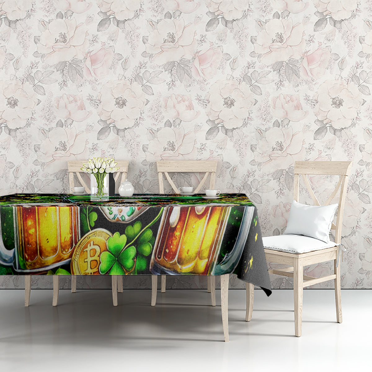 Rose Skull Tablecloth No Matter How Much I Try To Be Fucking Nice - Wonder Print Shop