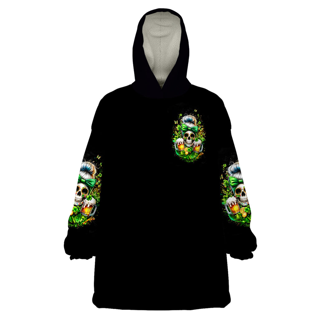 Rose Skull Wearable Blanket Hoodie No Matter How Much I Try To Be Fucking Nice - Wonder Print Shop