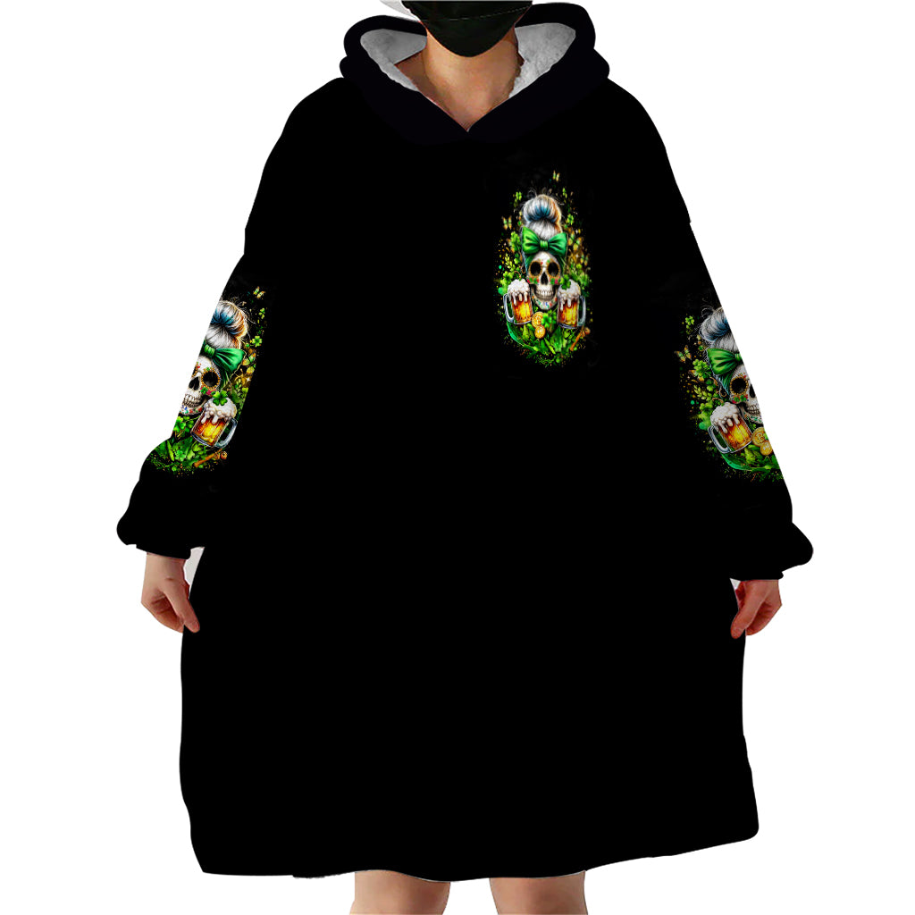 Rose Skull Wearable Blanket Hoodie No Matter How Much I Try To Be Fucking Nice - Wonder Print Shop