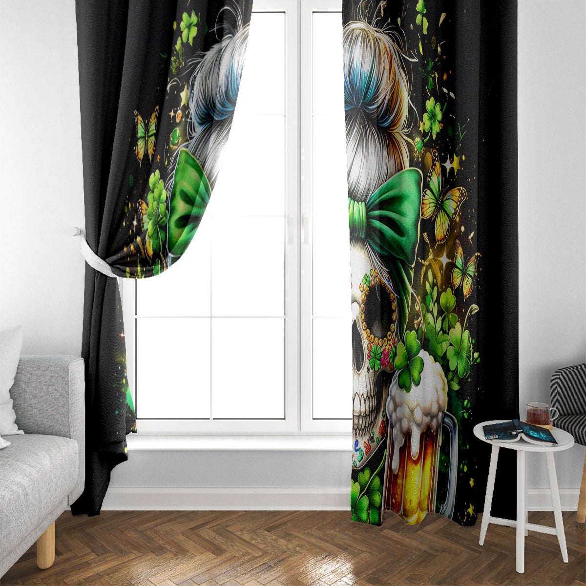 Rose Skull Window Curtain No Matter How Much I Try To Be Fucking Nice - Wonder Print Shop