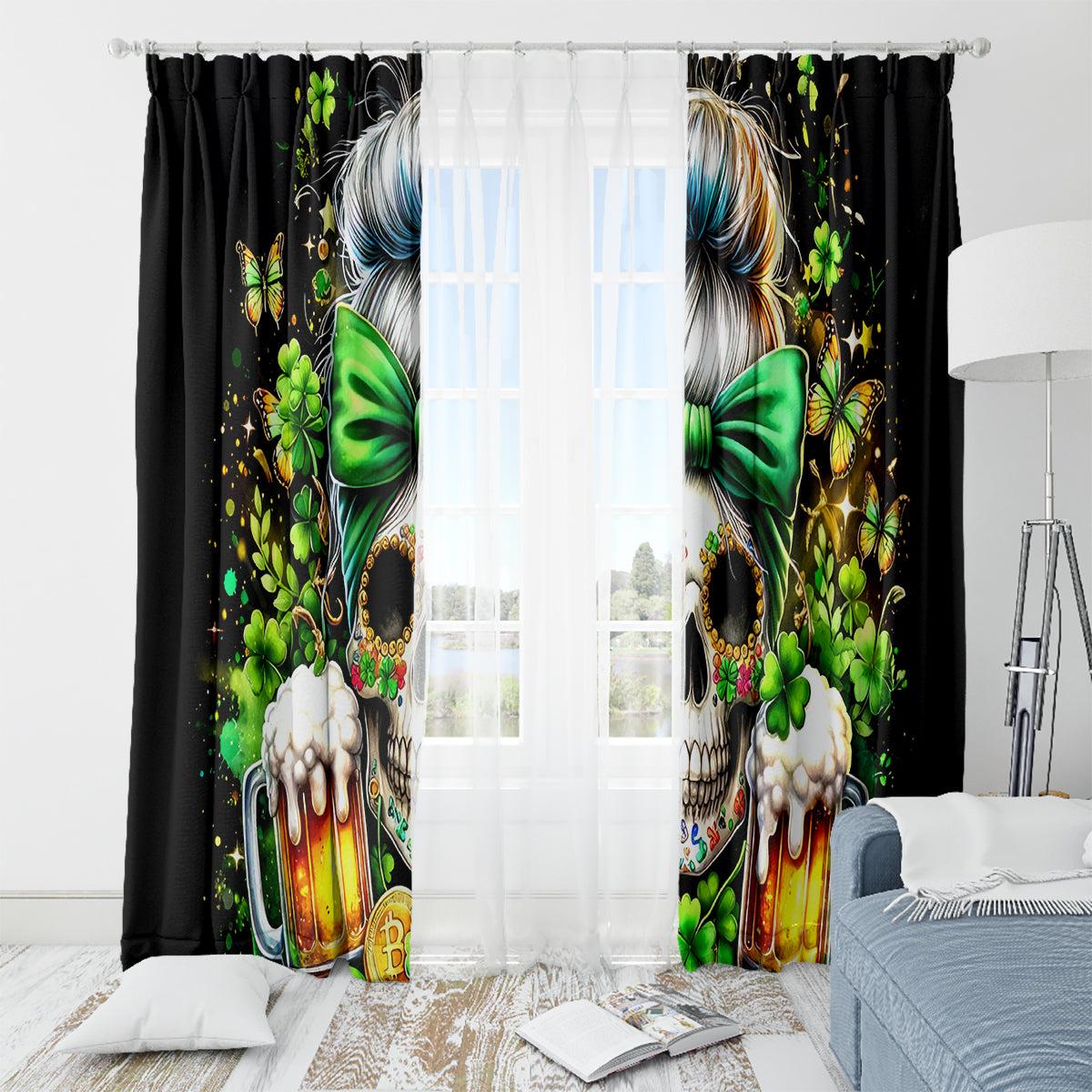 Rose Skull Window Curtain No Matter How Much I Try To Be Fucking Nice - Wonder Print Shop